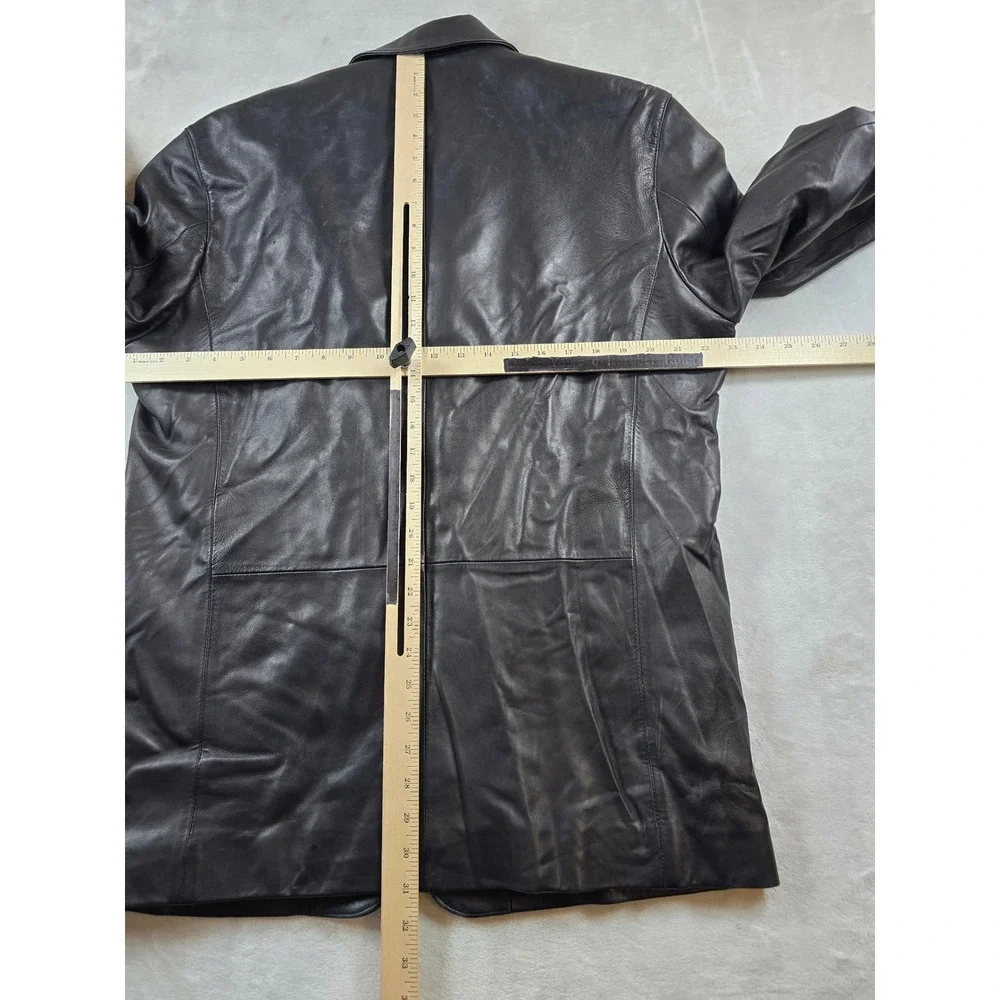 Ralph Lauren Leather Blazer Mens 40R Black Lambskin Soft! Sport Coat Vintage